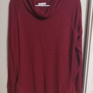 Maurices Deep Red Cowl Neck Sweater